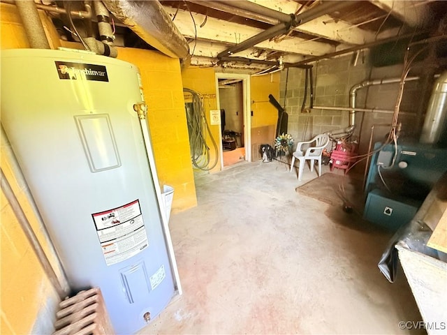 12509 Sam Snead Hwy, Warm Springs, VA 24484 - unfinished basement featuring electric water heater