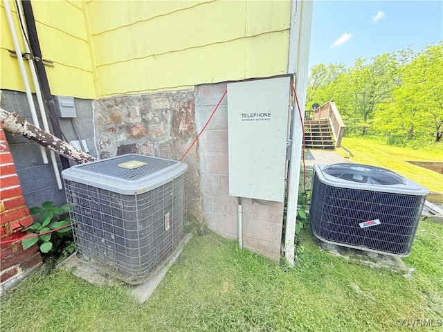 12509 Sam Snead Hwy, Warm Springs, VA 24484 - exterior view of central air condition unit and stairway
