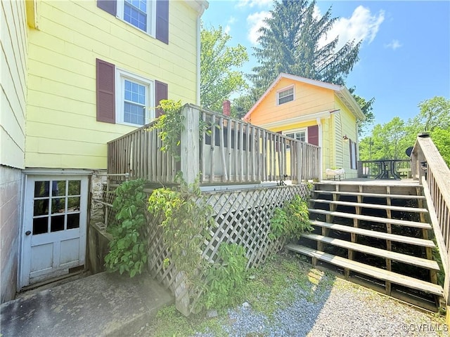 12509 Sam Snead Hwy, Warm Springs, VA 24484 - rear view of house featuring stairs and a wooden deck