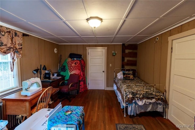 12509 Sam Snead Hwy, Warm Springs, VA 24484 - bedroom with wood finished floors and wooden walls