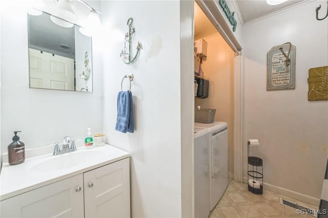 2301 White Chapel Rd, Lancaster, VA 22503 - bathroom with separate washer and dryer and vanity