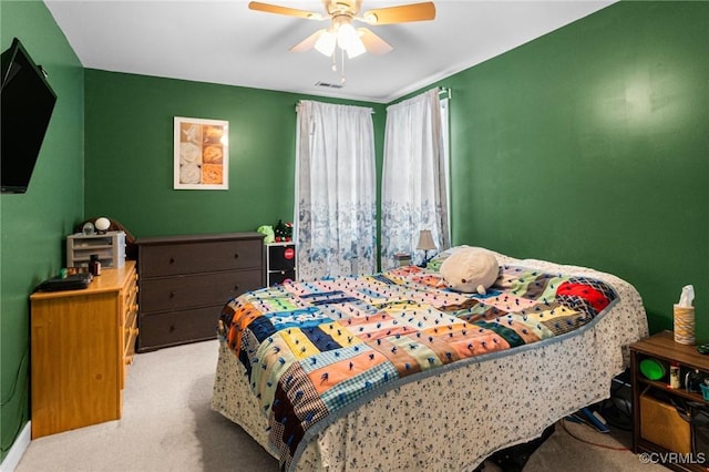3321 Ceres Rd, Henrico, VA 23294 - bedroom with light carpet and a ceiling fan