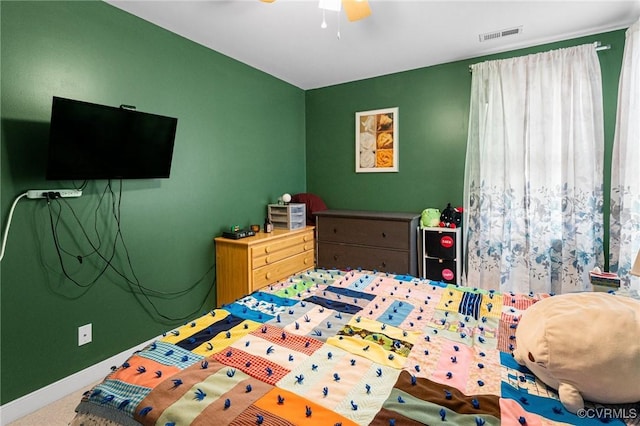3321 Ceres Rd, Henrico, VA 23294 - carpeted bedroom with baseboards and ceiling fan