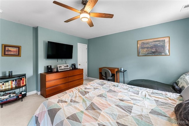 3321 Ceres Rd, Henrico, VA 23294 - bedroom with light carpet and ceiling fan