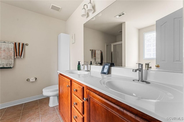 3321 Ceres Rd, Henrico, VA 23294 - bathroom with double vanity, tile patterned flooring, and a stall shower