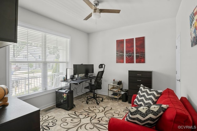 15942 Fishers Green Dr, Chesterfield, VA 23832 - office space featuring a ceiling fan and healthy amount of natural light