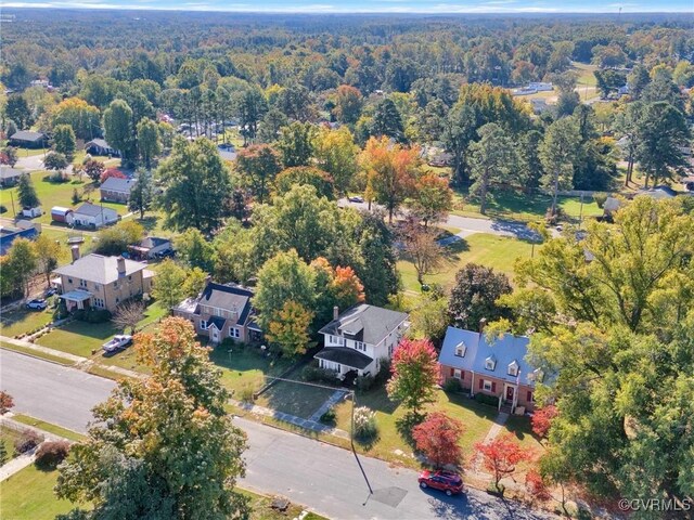 110 Gatewood Ave, Crewe, VA 23930 - aerial perspective of suburban area with a heavily wooded area
