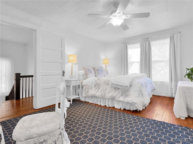 110 Gatewood Ave, Crewe, VA 23930 - bedroom featuring hardwood / wood-style floors and a ceiling fan