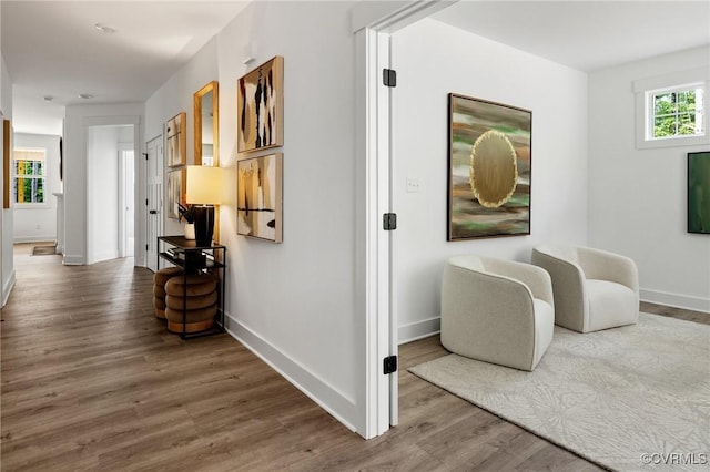 9496 Angels Share Dr, New Kent, VA 23124 - hallway featuring wood finished floors and baseboards