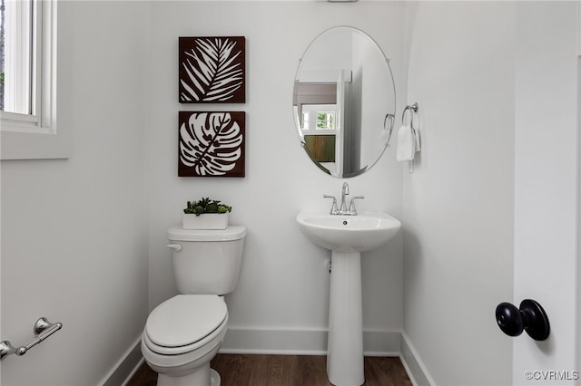 9496 Angels Share Dr, New Kent, VA 23124 - bathroom with toilet, baseboards, and wood finished floors