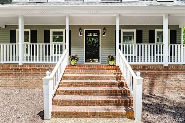 211 Bollingbrook Ct, Chesterfield, VA 23236 - doorway to property with a shingled roof and a porch