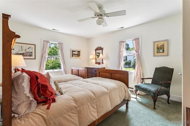 183 Nimcock Rd, Urbanna, VA 23175 - bedroom with carpet flooring and ceiling fan
