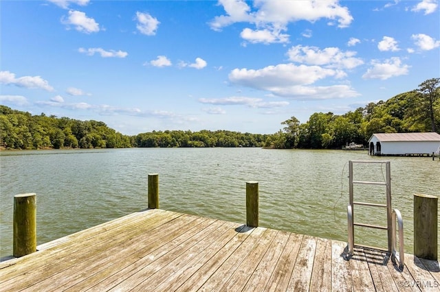 183 Nimcock Rd, Urbanna, VA 23175 - dock area featuring a water view and a forest view