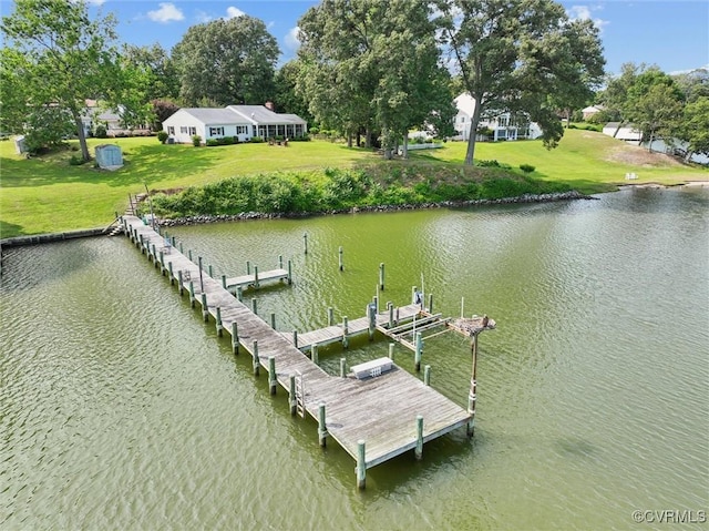 183 Nimcock Rd, Urbanna, VA 23175 - dock area featuring a water view and a yard