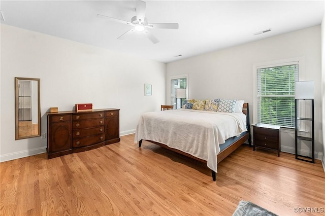216 Edwin Cir, Aylett, VA 23009 - bedroom featuring light wood finished floors, baseboards, and ceiling fan