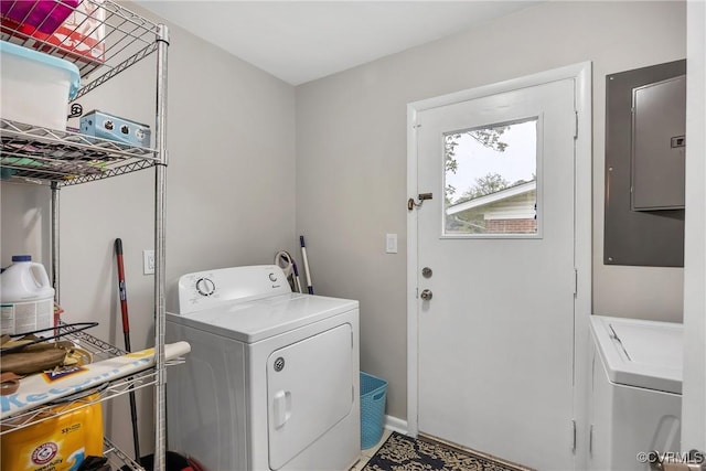 1939 Burks St, Petersburg, VA 23805 - laundry room with electric panel and washing machine and dryer