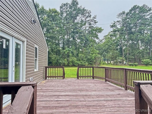 7906 Battlefield Park Rd, Henrico, VA 23231 - wooden deck featuring a lawn