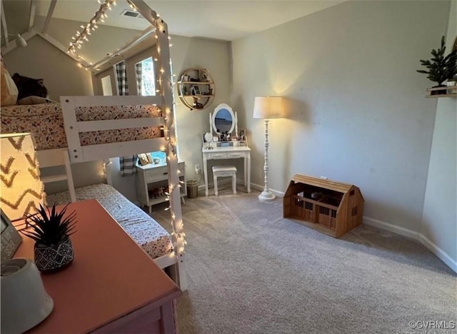 120 De La Warr Arch, Williamsburg, VA 23185 - carpeted bedroom with lofted ceiling and baseboards