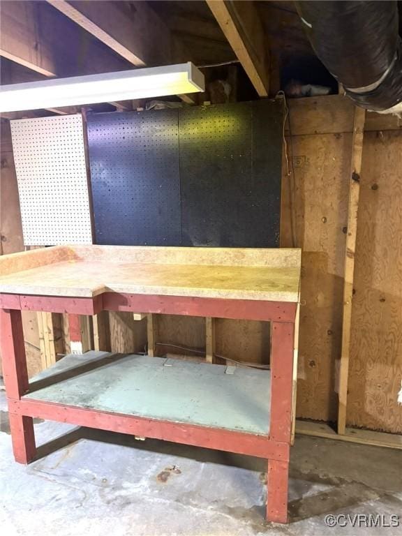 5404 Oak St, North Dinwiddie, VA 23803 - basement view of unfinished concrete flooring
