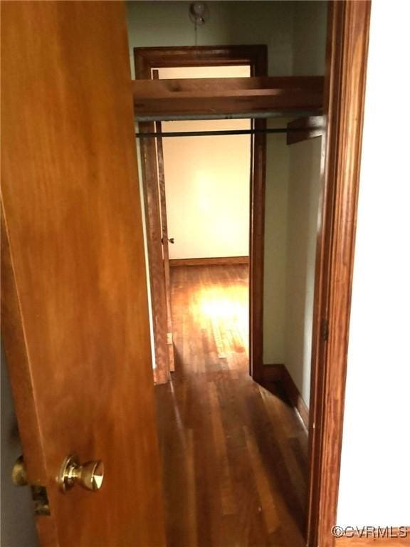 5404 Oak St, North Dinwiddie, VA 23803 - hall featuring wood finished floors and baseboards