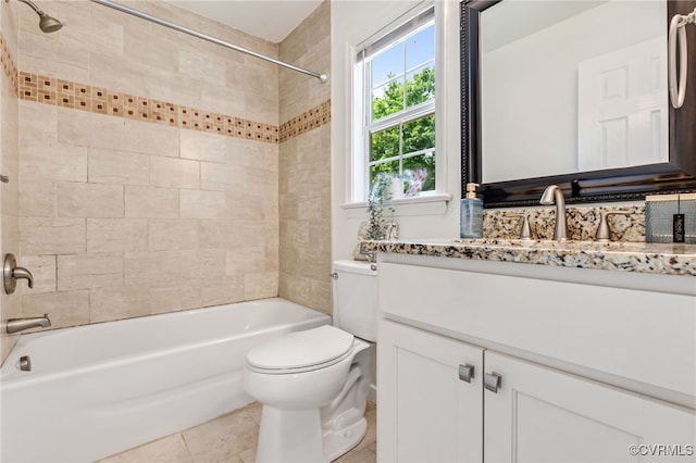 6124 Manuel Ct, Chesterfield, VA 23234 - bathroom with toilet, vanity, bathing tub / shower combination, and tile patterned floors