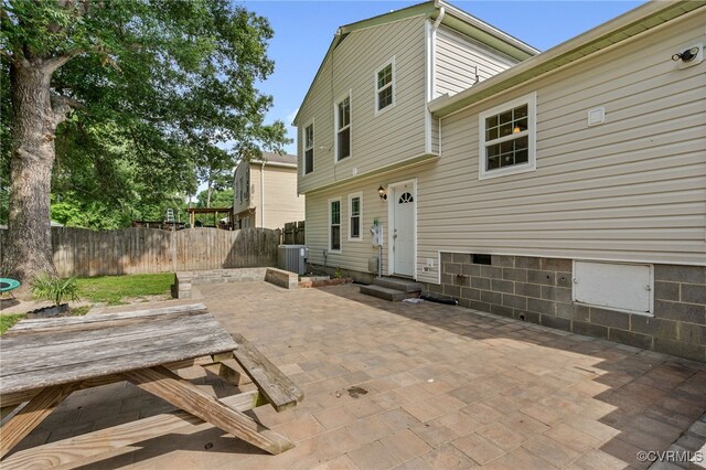 6124 Manuel Ct, Chesterfield, VA 23234 - rear view of property with a patio area, entry steps, central AC unit, and crawl space