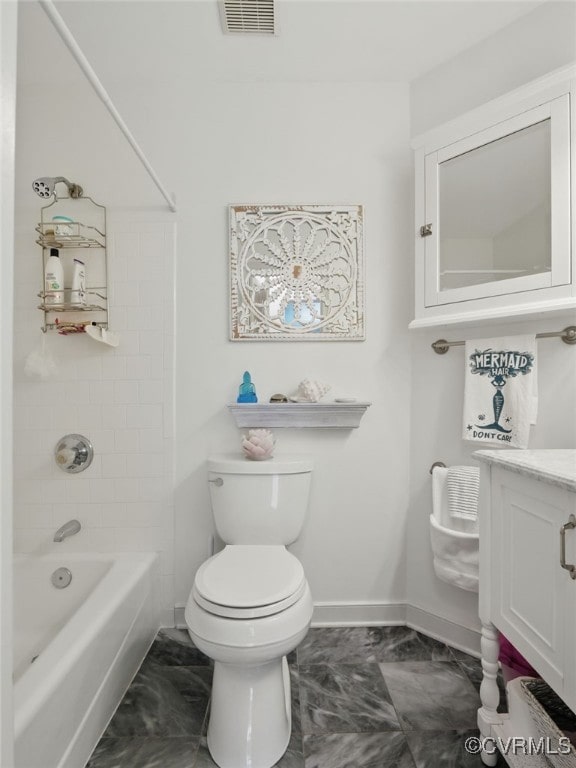 12503 Winchester Green Ct, Henrico, VA 23233 - bathroom with marble finish floors, vanity, and shower / bathtub combination