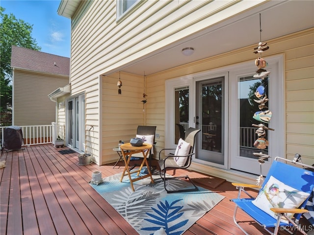 12503 Winchester Green Ct, Henrico, VA 23233 - wooden terrace with a grill
