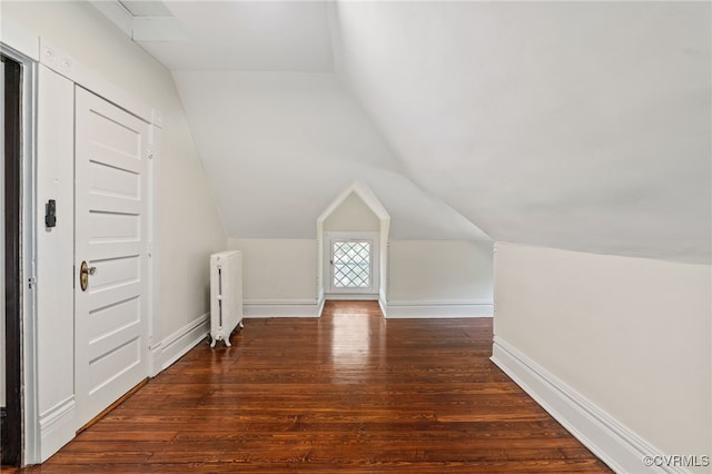 2707 Sherbourne Rd, Chesterfield, VA 23237 - bonus room featuring hardwood / wood-style floors, vaulted ceiling, and radiator heating unit