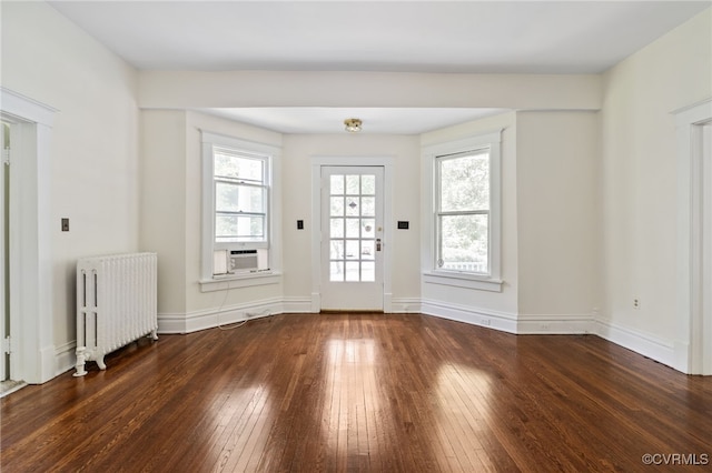 2707 Sherbourne Rd, Chesterfield, VA 23237 - foyer entrance featuring radiator, hardwood / wood-style flooring, plenty of natural light, and cooling unit