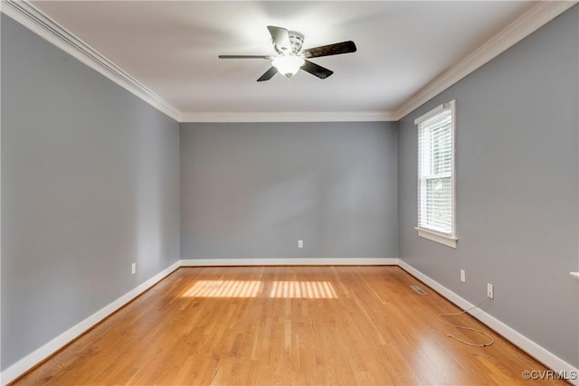 1301 Wesanne Ln, Midlothian, VA 23114 - spare room with crown molding, wood finished floors, a ceiling fan, and baseboards