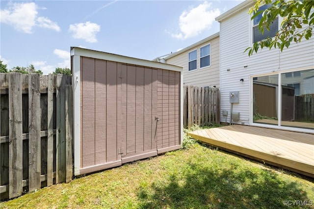 8406 Shannon Green Ct, Henrico, VA 23228 - fenced backyard featuring a shed and a wooden deck