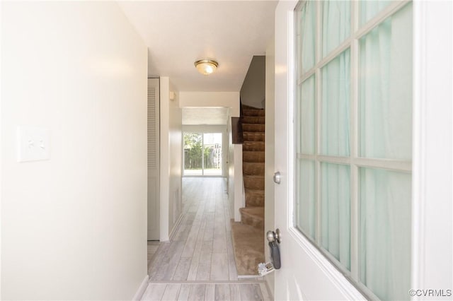 8406 Shannon Green Ct, Henrico, VA 23228 - hall featuring stairway and light wood-type flooring