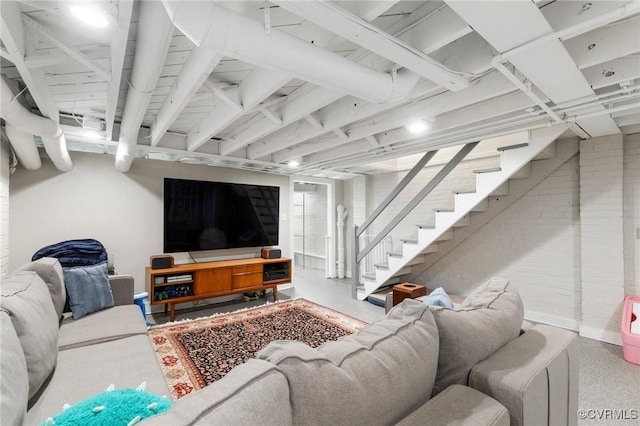 4100 Patterson Ave, Richmond, VA 23221 - living area with stairway and baseboards