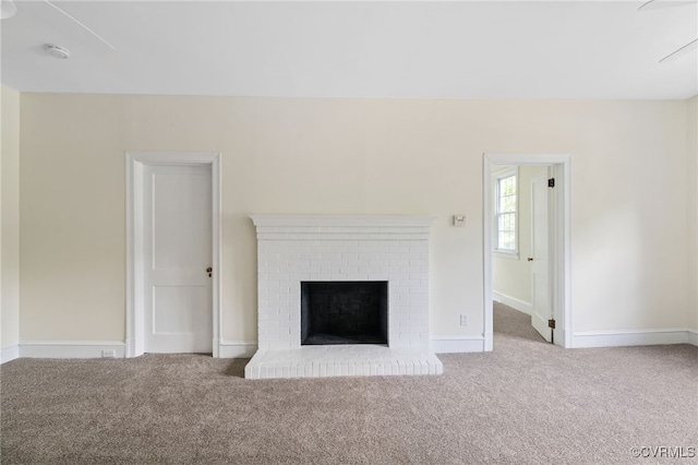 6610 St George St, Chesterfield, VA 23237 - unfurnished living room featuring carpet and a fireplace