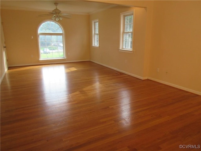 2803 Cannon Rd, Glen Allen, VA 23060 - spare room featuring ornamental molding, wood finished floors, and ceiling fan