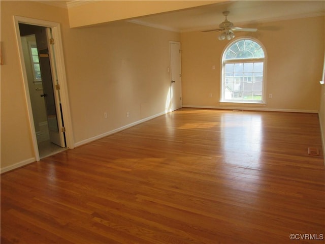 2803 Cannon Rd, Glen Allen, VA 23060 - unfurnished room with crown molding, wood finished floors, and ceiling fan