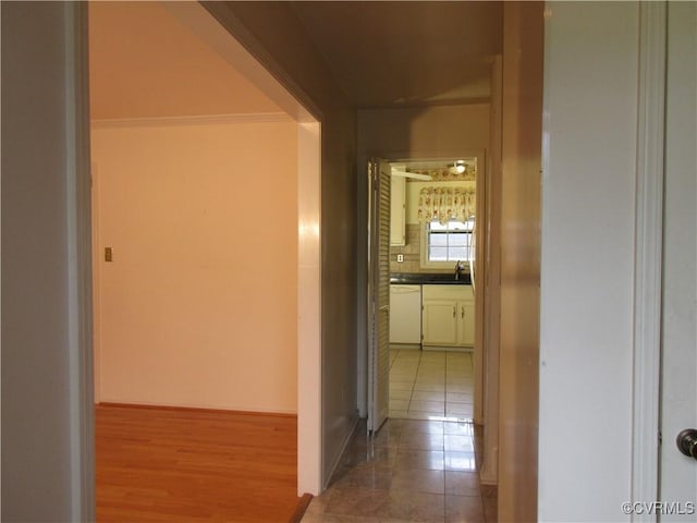 2803 Cannon Rd, Glen Allen, VA 23060 - hallway featuring a sink and tile patterned flooring