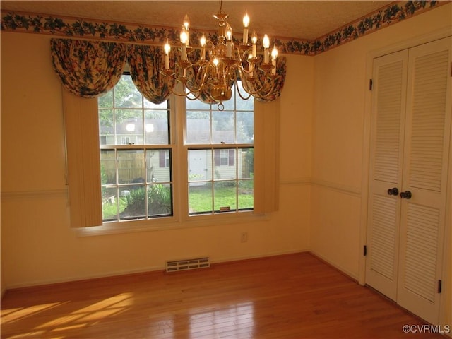 2803 Cannon Rd, Glen Allen, VA 23060 - unfurnished dining area featuring wood finished floors and a chandelier