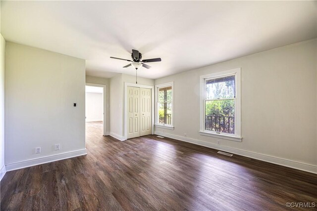 31 Pleasant Run, Cartersville, VA 23027 - unfurnished room with ceiling fan and dark wood-type flooring