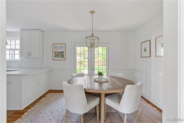 6502 W Franklin St, Henrico, VA 23226 - dining room with wood finished floors and french doors
