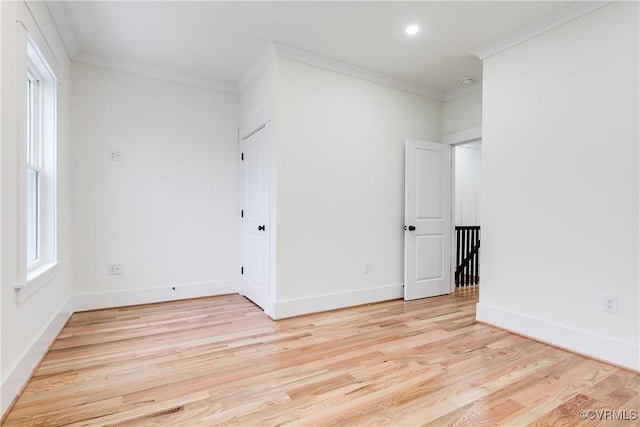 11 W 29th St, Richmond, VA 23225 - spare room with ornamental molding, light wood-style floors, and recessed lighting