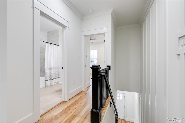 11 W 29th St, Richmond, VA 23225 - corridor featuring an upstairs landing, crown molding, and light wood finished floors