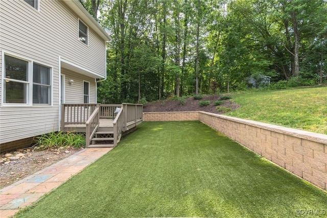 206 Michaux Crossing Ln, Chesterfield, VA 23113 - view of grassy yard with a wooden deck