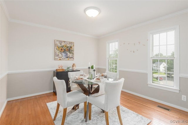 206 Michaux Crossing Ln, Chesterfield, VA 23113 - dining room with wood-type flooring and ornamental molding
