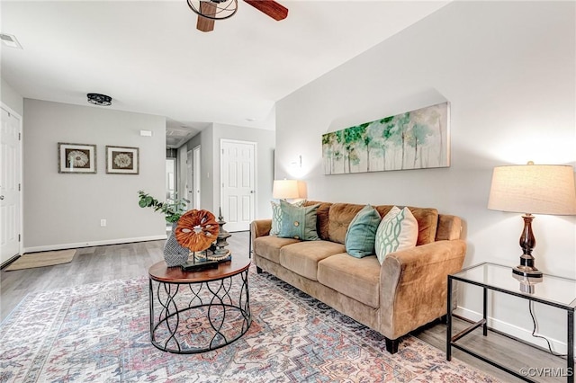 4100 Cralles Rd, Amelia, VA 23002 - living area featuring wood finished floors and a ceiling fan