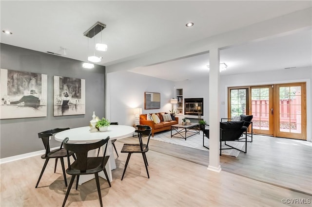2103 Waters Mill Pt, North Chesterfield, VA 23235 - dining room with light wood finished floors and recessed lighting
