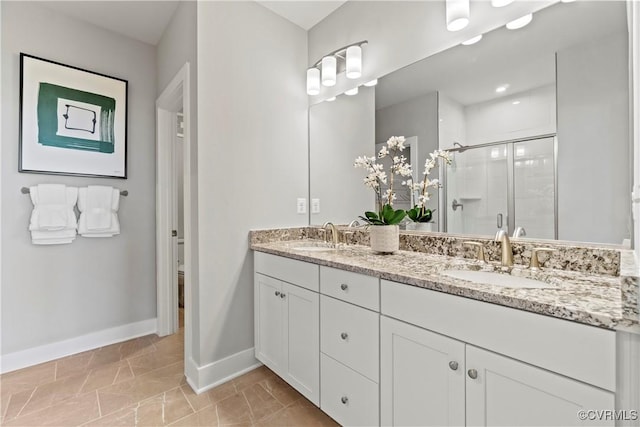 13210 Garland Ln, Midlothian, VA 23114 - bathroom with double vanity and a stall shower