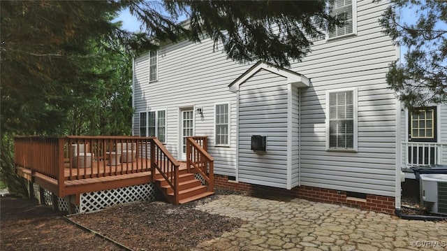 500 Village Gate Dr, Midlothian, VA 23114 - rear view of property with a wooden deck and crawl space