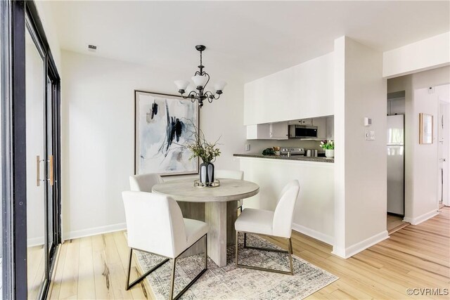 4814 Long Shadow Dr, Chesterfield, VA 23112 - dining space featuring light wood finished floors and a chandelier